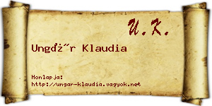 Ungár Klaudia névjegykártya