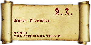 Ungár Klaudia névjegykártya