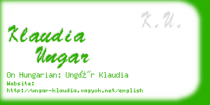 klaudia ungar business card